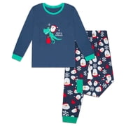 Boys Dinosaur Christmas Pajamas Toddler Kids Sleepwear Boys Girls Santa Claus Pajamas Winter Nightwear 2-12 Years