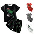 thumbnail image 1 of Boys Dinosaur Print T Shirt and Shorts Outfits Set for Casual Wear and Sports Boys Sweat Suits 7-8 11-12 Years, 1 of 9