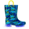 thumbnail image 1 of EUXTERPA Toddler Kids Light Up Rain Boots Boys Blue Dinosaur Waterproof Boots Toddler Size 9, 1 of 7