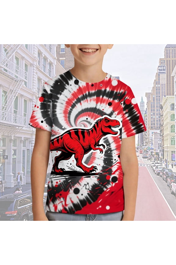 Boys Dinosaur T-Shirts Short Sleeve Shirts Tee Tops 3-13 Years ( 12-13 Years)