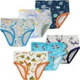 thumbnail image 1 of Boys Dinosaur Underwear Little Kids Excavator Briefs Childrens Cotton Breathable Rocket Panties Toddler Comfort 6 Pack Undies Size 4T, 1 of 6