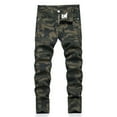 thumbnail image 1 of Boys Distressed Camo Jeans High Street Fashion Casual Long Pants for Kids Comfortable Stretch Denim Trousers Spring Autumn Season, 1 of 6
