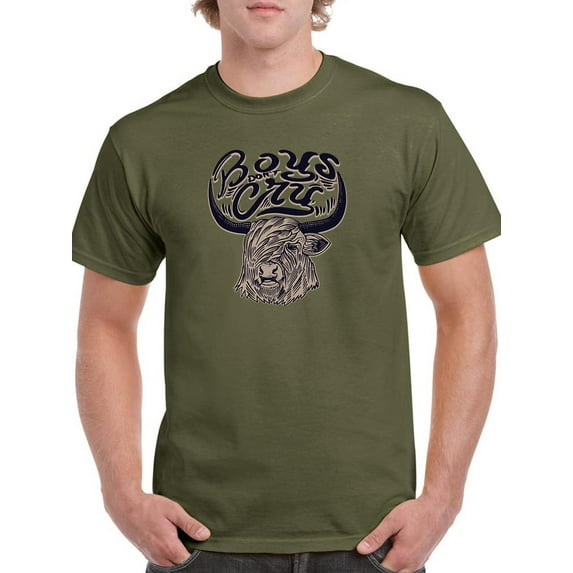 Boys Don't Cry Bull Horns T-Shirt Men -Image by Shutterstock, Male 5X-Large