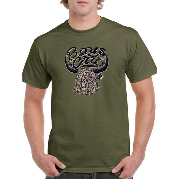 Boys Don't Cry Bull Horns T-Shirt Men -Image by Shutterstock, Male x-Large