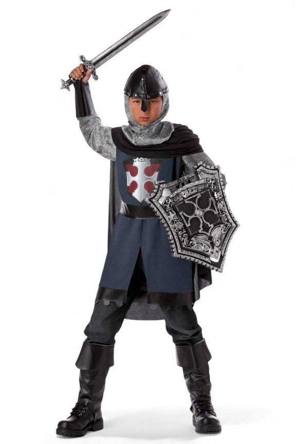 Boys Dragon Slayer Costume Medium (8-10) Dragon Slayer/Child Gray Medium