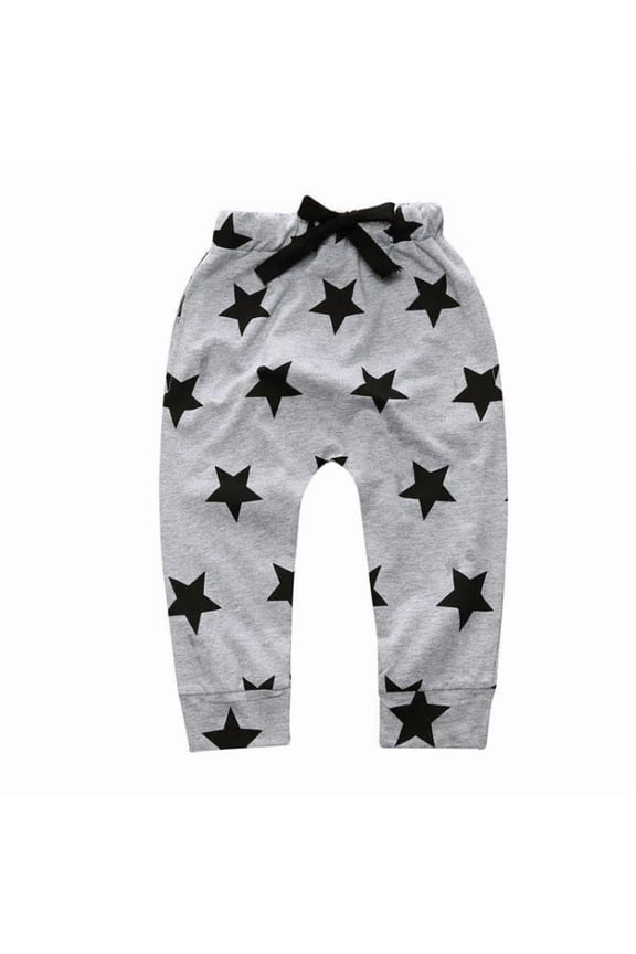 Boys Drawstring Star Printed Joggers-Harem Pants (6T)