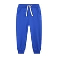 thumbnail image 1 of Boys Drawstring Sweatpants Casual Ribbed Elastic Waist Joggers Kids Comfy Lightweight Fall Long Pants With Pockets 5-14 Years, 1 of 3