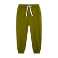 thumbnail image 1 of Boys Drawstring Sweatpants Casual Ribbed Elastic Waist Joggers Kids Comfy Lightweight Fall Long Pants With Pockets 5-14 Years, 1 of 3