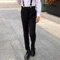 thumbnail image 1 of Boys Dress Pants, Children's Checkered Slim Fit Straight Leg Trousers, Kids Suit Pants for Formal Wear, School Concert, Wedding and Special Occasions Black 110, 1 of 9