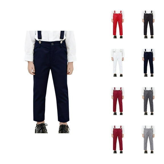 Boys Dress Pants For School Formal Occasions Comfortable Flat Front Trousers With Adjustable Waistband Durable Twill Fabric Classic Fit