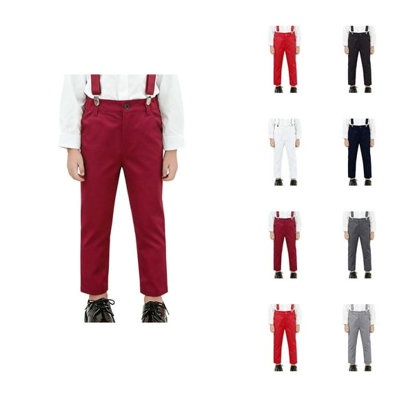 Boys Dress Pants For School Formal Occasions Comfortable Flat Front Trousers With Adjustable Waistband Durable Twill Fabric Classic Fit