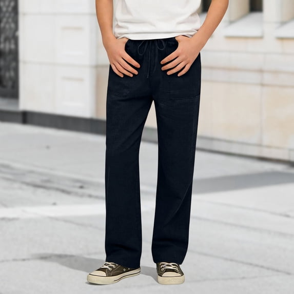 Boys Dress Pants Size 12 Boys Formal Dress Pants Slim Fit Adjustable Waist Trousers for School Uniform Wedding Party