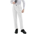thumbnail image 1 of Boys Dress Pants Teens Straight Leg School Uniform Pants Stretch Comfortable Flat Front Pull on Trousers with Pockets White 10-11Y, 1 of 9
