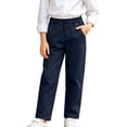 thumbnail image 1 of Boys Dress Pants with Pockets Elastic Waist Casual Straight Leg Regular Fit Kids Chino Pants School Uniforms Navy 6, 1 of 9