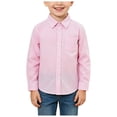thumbnail image 1 of Boys Dress Shirt Button Down Shirt | Long Sleeve,Striped Shirt Square Set,Wrinkle Free，Breathable Cotton Blend for School Daily Toddler Boy Outfits, 1 of 5