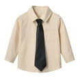 thumbnail image 1 of Boys' Dress Shirt with Tie (6 Months-14 Years) Long Sleeve Button Down Uniform Shirt Dressy Casual Shirt for Events & Campus, 1 of 6