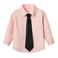 thumbnail image 1 of Boys' Dress Shirt with Tie (6 Months-14 Years) Long Sleeve Button Down Uniform Shirt Dressy Casual Shirt for Events & Campus, 1 of 6
