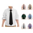 thumbnail image 1 of Boys Dress Shirt with Tie Spring Fall Long Sleeve Button Down Collared Basic Shirts with Chest Pocket, 1 of 6