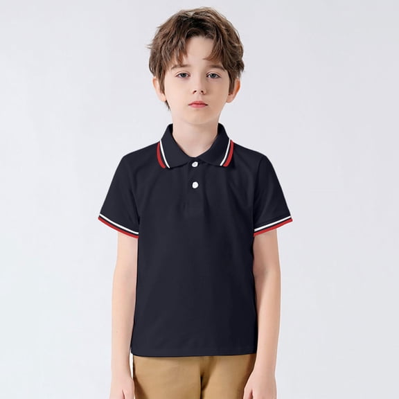 Boys Dress Shirts 8-10 Toddler Boys Polo Shirt Cotton Short Sleeve Button Tee Cartoon Dinosaur Pattern Top Summer Golf Tennis Undershirt
