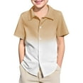 thumbnail image 1 of Boys Dress Shirts Khaki Last Day Of School Shirt Short Sleeve Top Gradient Shirt Cute Graduation Gifts for Him Cute Baby Boy Clothes 9-10 Years, 1 of 4