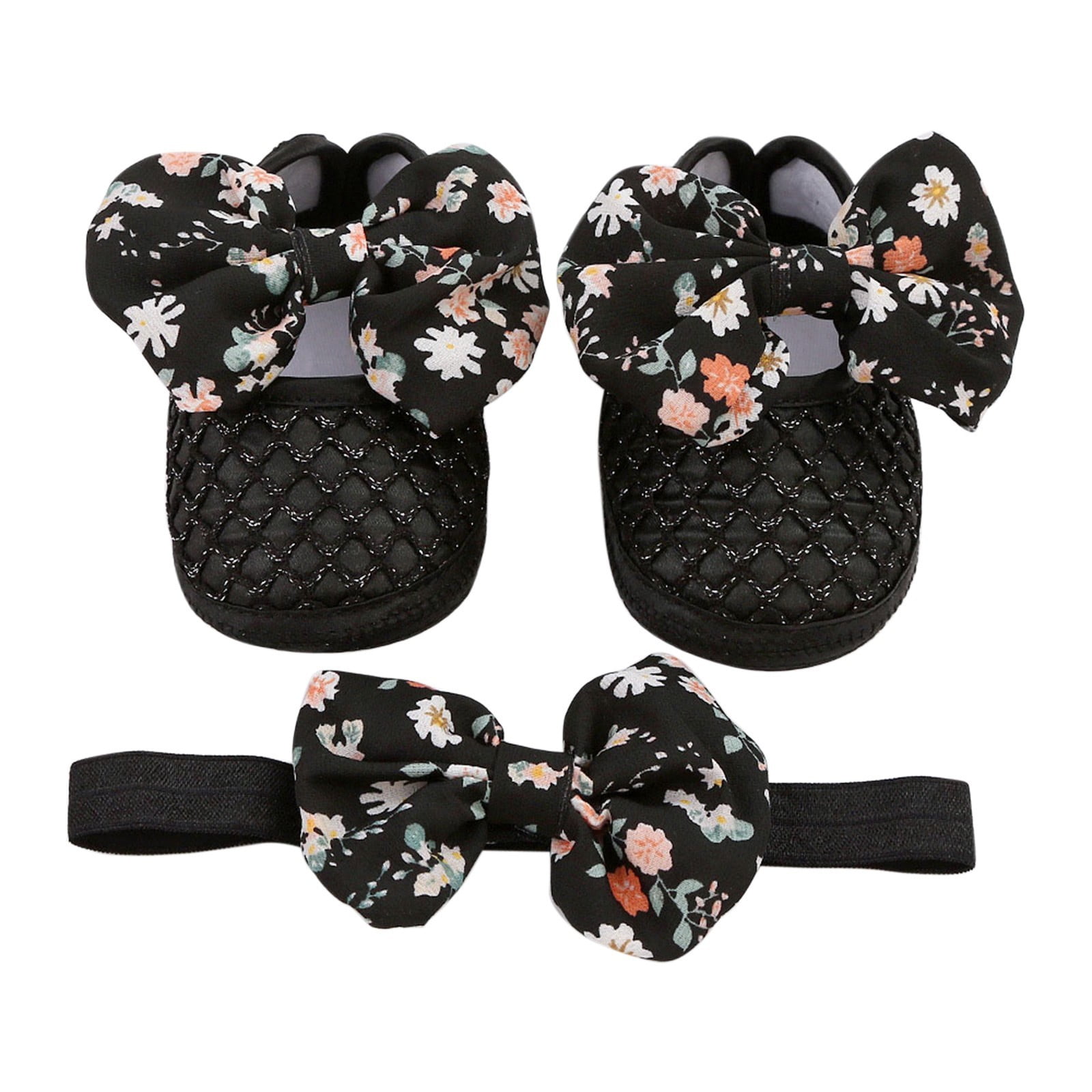 Boys Dress Shoes Black Size 6 0 To 1 Year Old Baby Shoes Hair Band Set