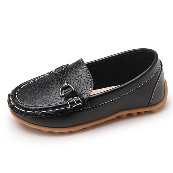 Boys Dress Shoes,Sneakers Boys Casual Leather Soft Sole Non Toddler School Lightweight,Kids Shoes,Black,6-7 Years