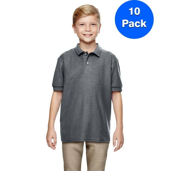 Boys DryBlend 6.3 oz. Double Piqué Sport Shirt 10 Pack