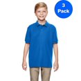 thumbnail image 1 of Boys DryBlend 6.3 oz. Double PiquÃ© Sport Shirt 3 Pack, 1 of 2