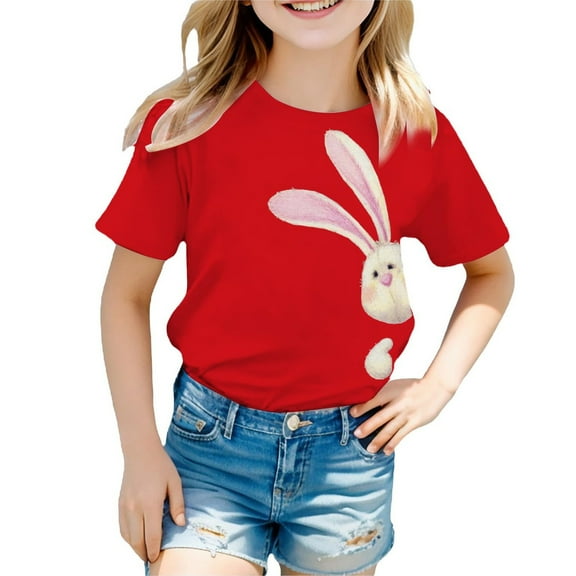 Boys Easter Day Shirt Fashion Comfy White Flowers Easter Story Tshirt Bunny Short Sleeve Shirt for Boys Girls Kids Tees T-Shirts