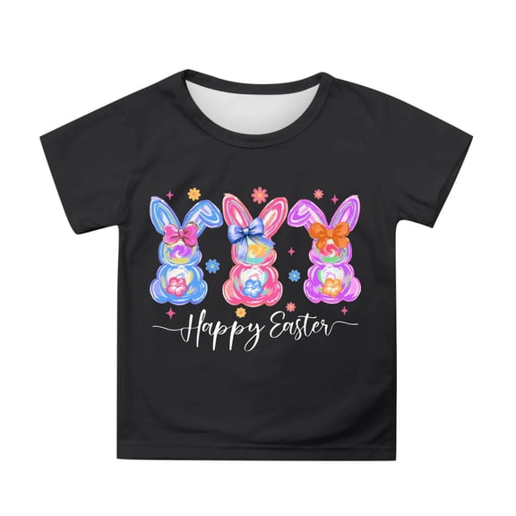 Boys Easter Day Shirt Fashion Soft Yellow Bunny Graphic Summer Easter Tshirt 2026 Happy Easter Tees Cotton Short Sleeve Tops