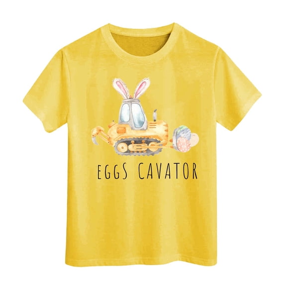 Boys Easter Outfit Classic Loose Fit Red Rabbit Face Print Easter Cute Tshirt 2026 Children Short Sleeve Tops Funny Rabbit Easter T Shirts