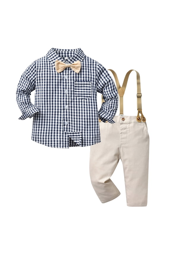 Boys Easter Outfit Toddler Baby Long Sleeve Plaid Prints T Shirt Tops Pants Child Kids Fashionable Clothing Stylish Outfit Set Toddler To Big Kid