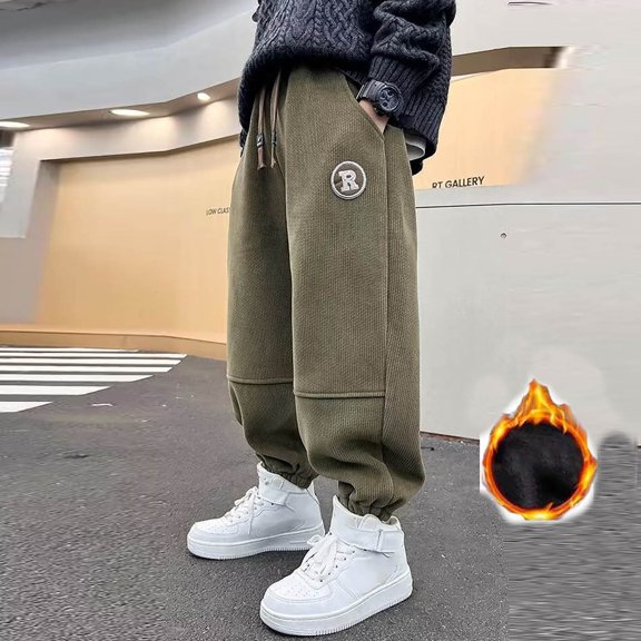 Boys Elastic Drawstring Jogger Pants Warm Sweatpants For Kids Comfortable Casual Wear Tween Kids Summer Soft Comfy Trousers Y2K Streetwear Cute Teen Basic Pants