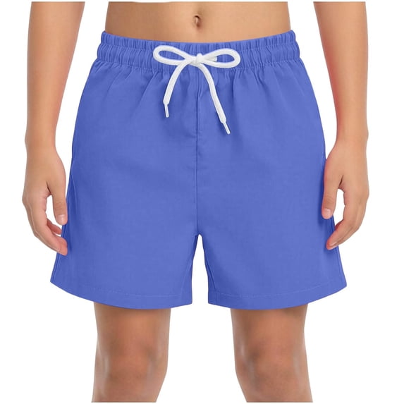 Boys' Elastic Waist Drawstring Shorts with Side Pockets for Casual Play and Everyday Wear Basketball Shorts Boys