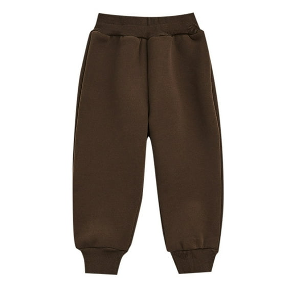 Boys Pants Toddler Boys Autumn and Winter Solid Color Elastic Waist Sweatpants with Leggings