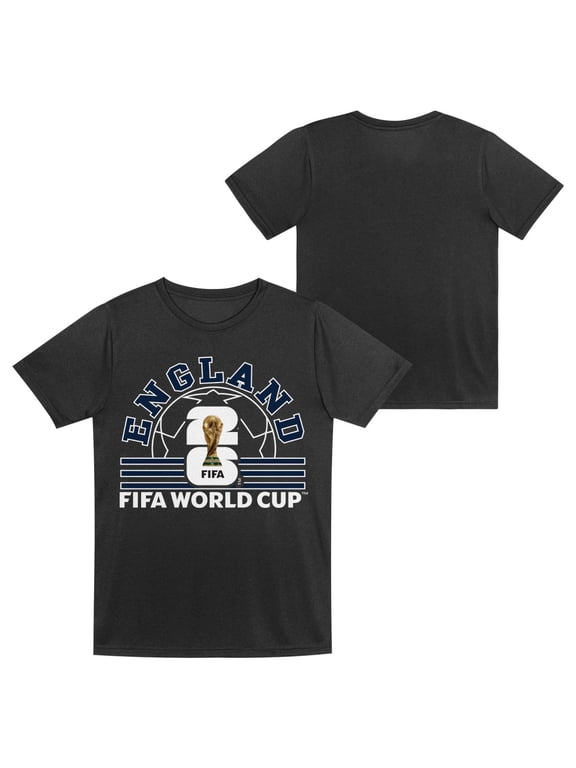 FIFA World Cup 2026 Youth Boys England Black Soccer Ball Graphic Tee
