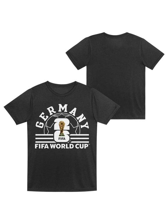 FIFA World Cup 2026 Youth Boys Germany Black Soccer Ball Graphic Tee
