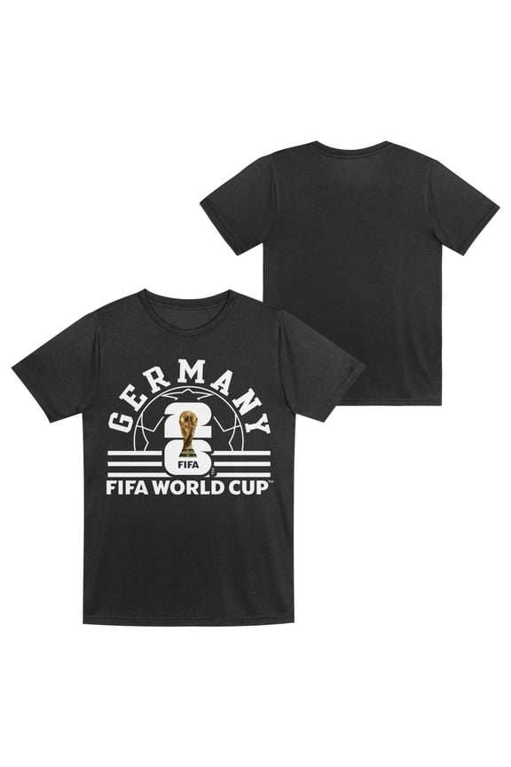 FIFA World Cup 2026 Youth Boys Germany Black Soccer Ball Graphic Tee