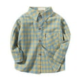 thumbnail image 1 of Boys Fall Shirt Girl Clothes Size 10-12 Girls Cute Flannel Plaid Button Down Top with Pockets Long Sleeve Jacket Mint Green 3-4 Years, 1 of 2