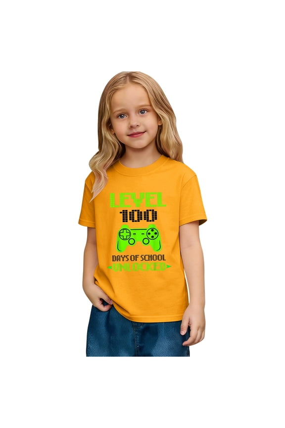Boys Fashion Boy Graphic Print Short Sleeve Shirts Cool Casual Tees for Kids Soft 10-11Years