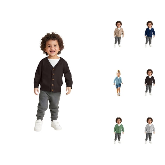 Boys Fashion Boys Cardigan Button Front Open Knit Sweater for Kids Comfort Coat