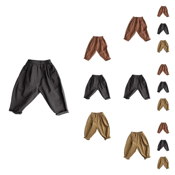 Boys Fashion Boys Pants Autumn Casual Woven Carrot Pants Literary Western Style for Children
