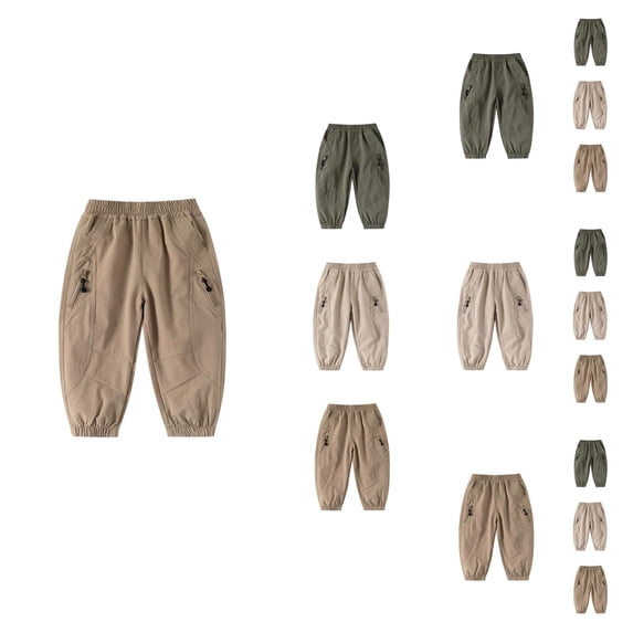 Boys Fashion Boys Pants Elastic Waist Outdoor Sports Trousers Lightweight for Kids Youth Athletic Running and Hiking