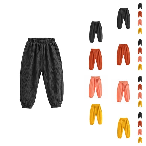 Boys Fashion Boys Pants Linen Harem Style with Elastic Waist Long Trousers for Toddler Boys Casual Outdoor Play and Everyday Wear