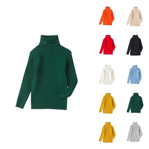 Boys Fashion Boys Sweater Turtleneck Knit Pullover Crochet Solid for Toddler Kids