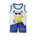 thumbnail image 1 of Boys Fashion Cute Cartoon Graphic Sleeveless Tank Top and Shorts Set, 1 of 3