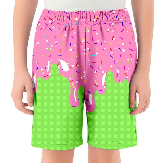 Boys' Fashion Elastic Waist Wide Leg Pull-On Boys Sports Shorts Boys Outfits Size 13-14 Years