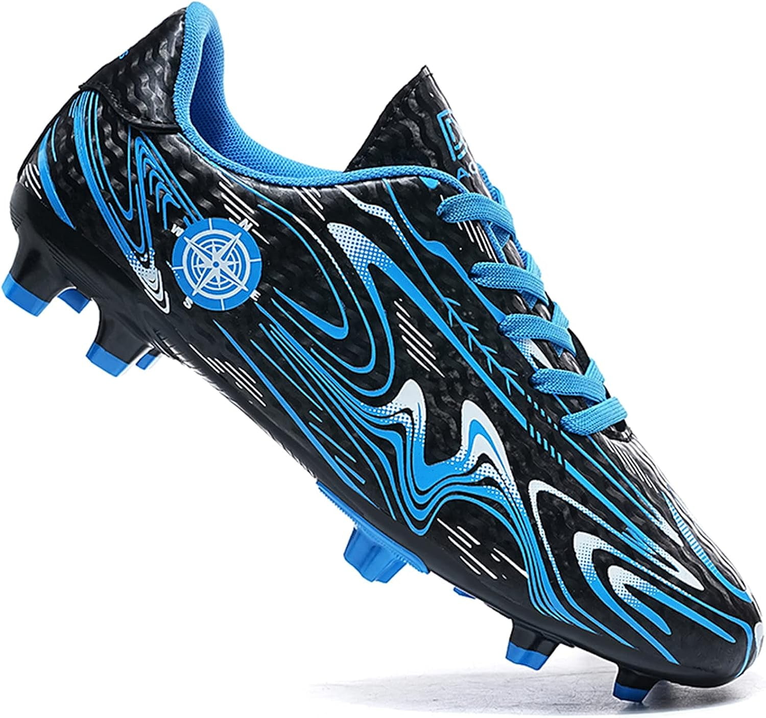 Boys Fashion Soccer Cleats Outdoor/Indoor Athletic Youth Flexible Football Shoes Ground Training Sneakers Lightweight Comfortable Little Kids/Big Kids
