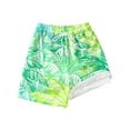 thumbnail image 1 of Boys Fashion Swim Trunks With Compression Liner Stretch Summer Beach Pool Hawaii Leaf Printed Swim Shorts Breathable Beachwear 7Y, 1 of 4