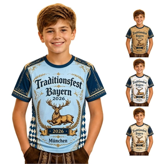 Boys Festival Graphic Tee for Kids Themed Print Top Young Casual Short Sleeve Shirt Everyday Wear Kids T-Shirts Summer Clothes